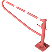 Swiveling gates | to be fixed by plugs, hot-dip galvanized and red coated with white reflecting rings | total width: 2000 mm | for padlock